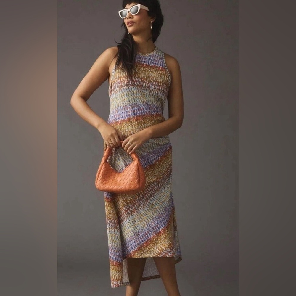 Anthropologie Daily Practice Multicolor cotton Knit Midi Dress